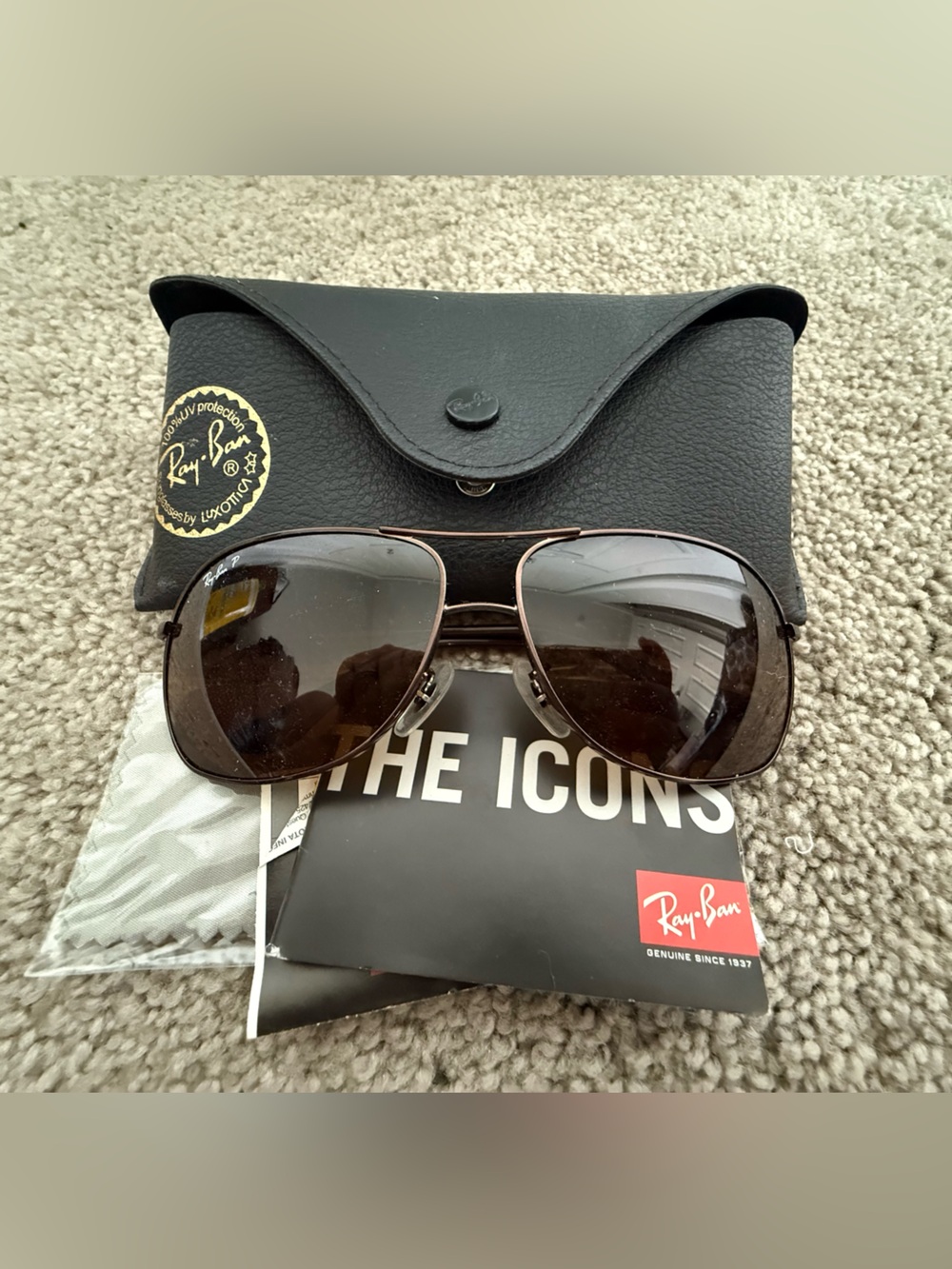 Ray-Ban Brown Frame Brown Gradient Lens Aviator Sunglasses